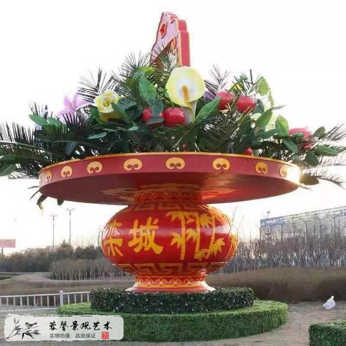 國(guó)慶花籃綠雕