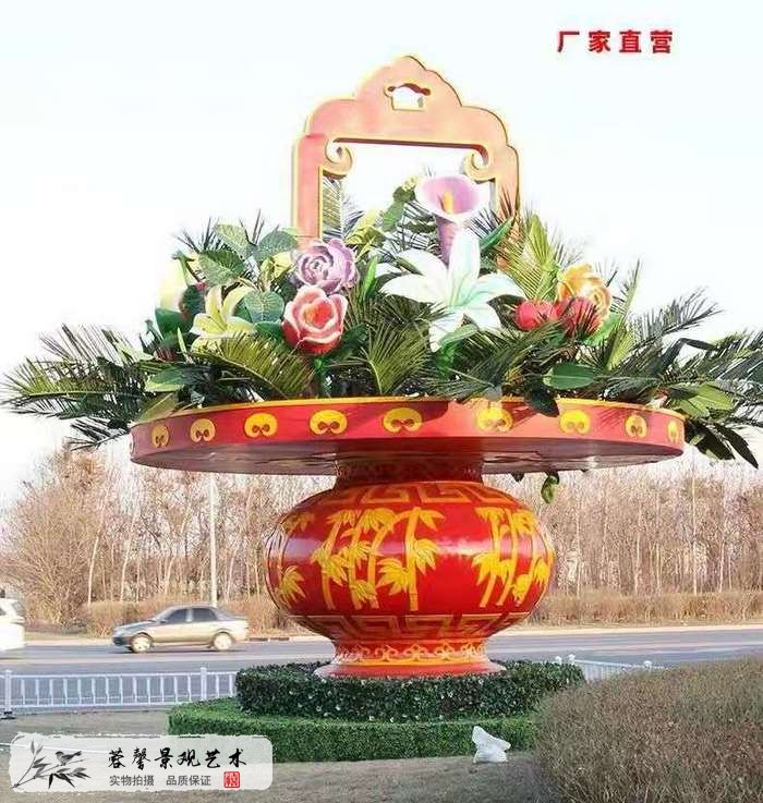 國(guó)慶花籃綠雕