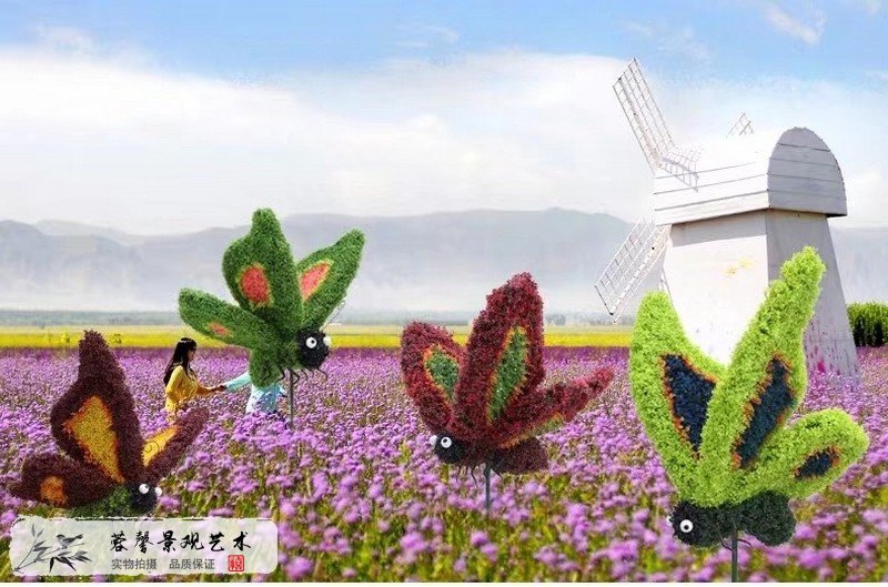 卡通造型綠雕