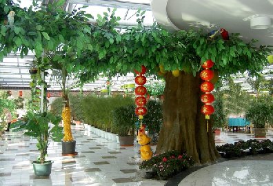 包柱子仿真樹制作