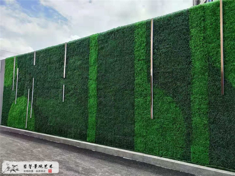 成都保利天悅室外抗老化不變色仿真植物墻 (1)
