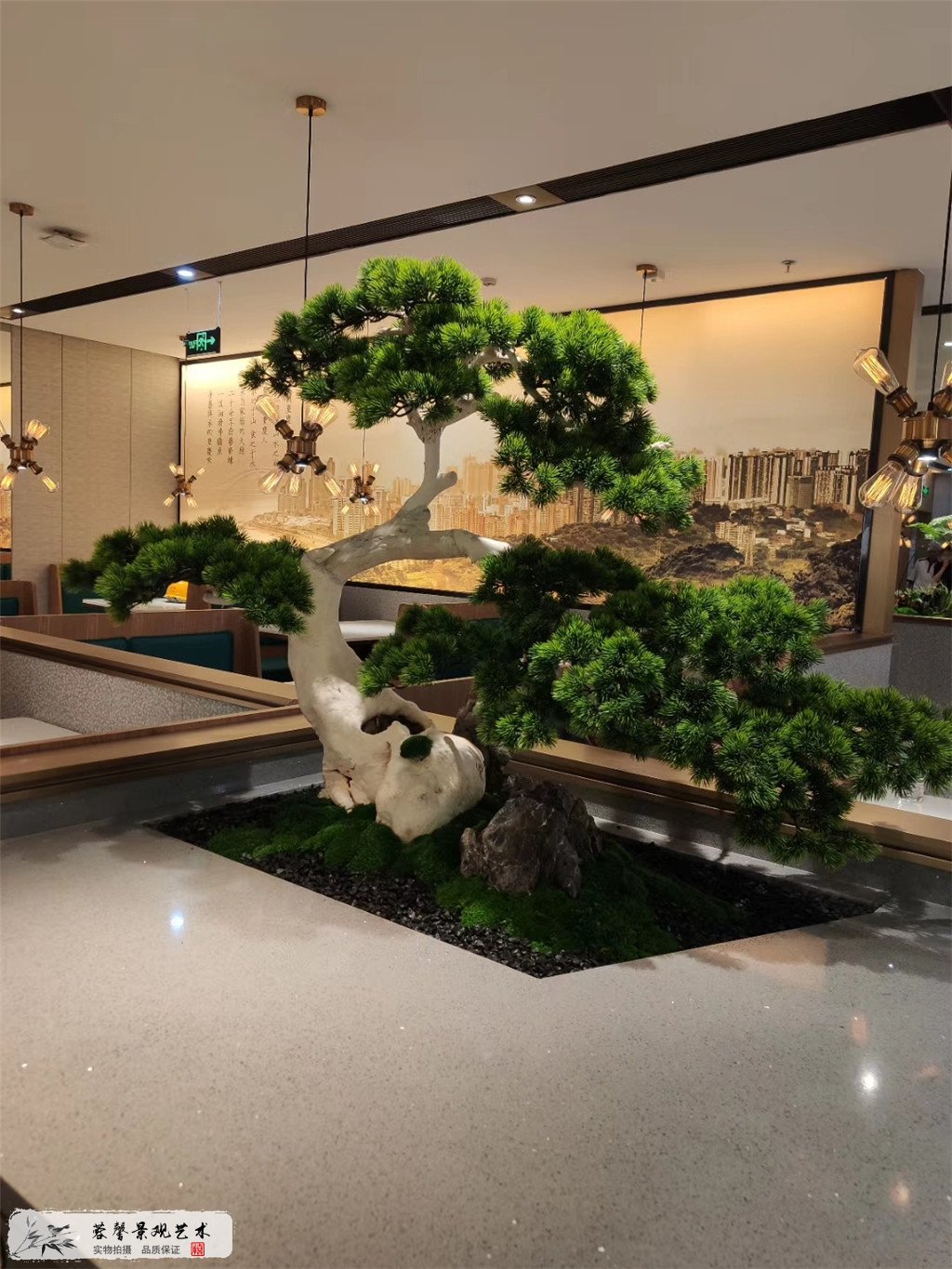 成都仿真植物餐廳裝飾案例，愉悅川菜 (2)