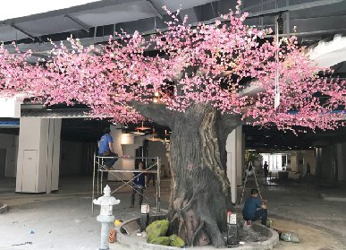 仿真桃花樹造景
