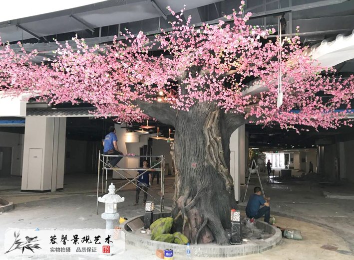 仿真桃花樹造景