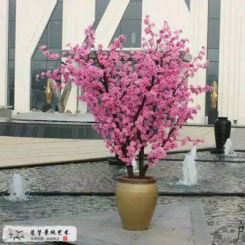 仿真桃花樹盆栽
