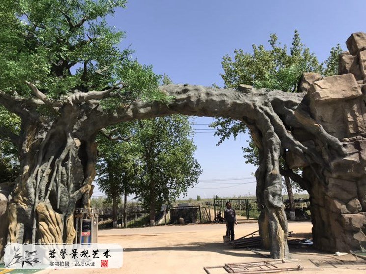 仿真榕樹水泥塑石大門