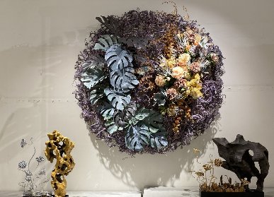 圓形室內(nèi)墻壁花藝軟裝
